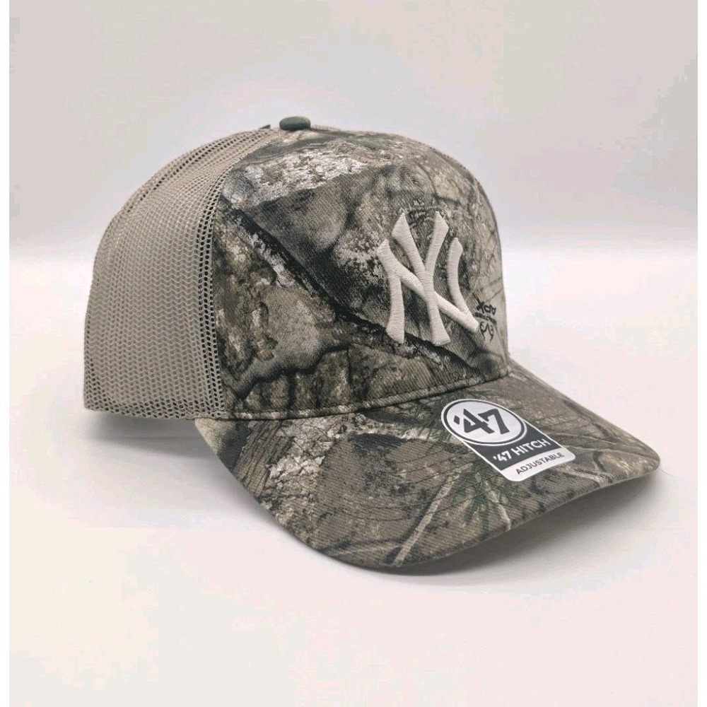 NY Yankees '47 Brand Realtree Camo Clean Up Adjustable Mesh Trucker Hat Snapback